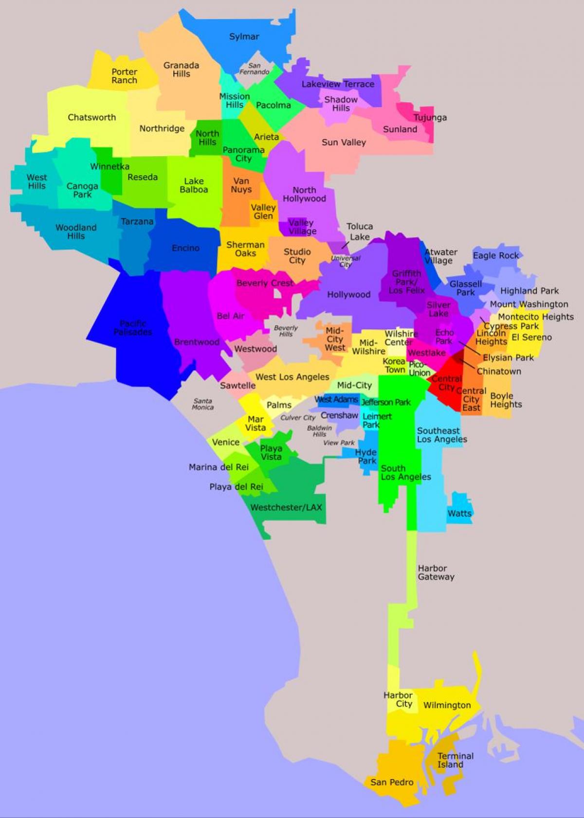 Mapa do distrito de Los Angeles