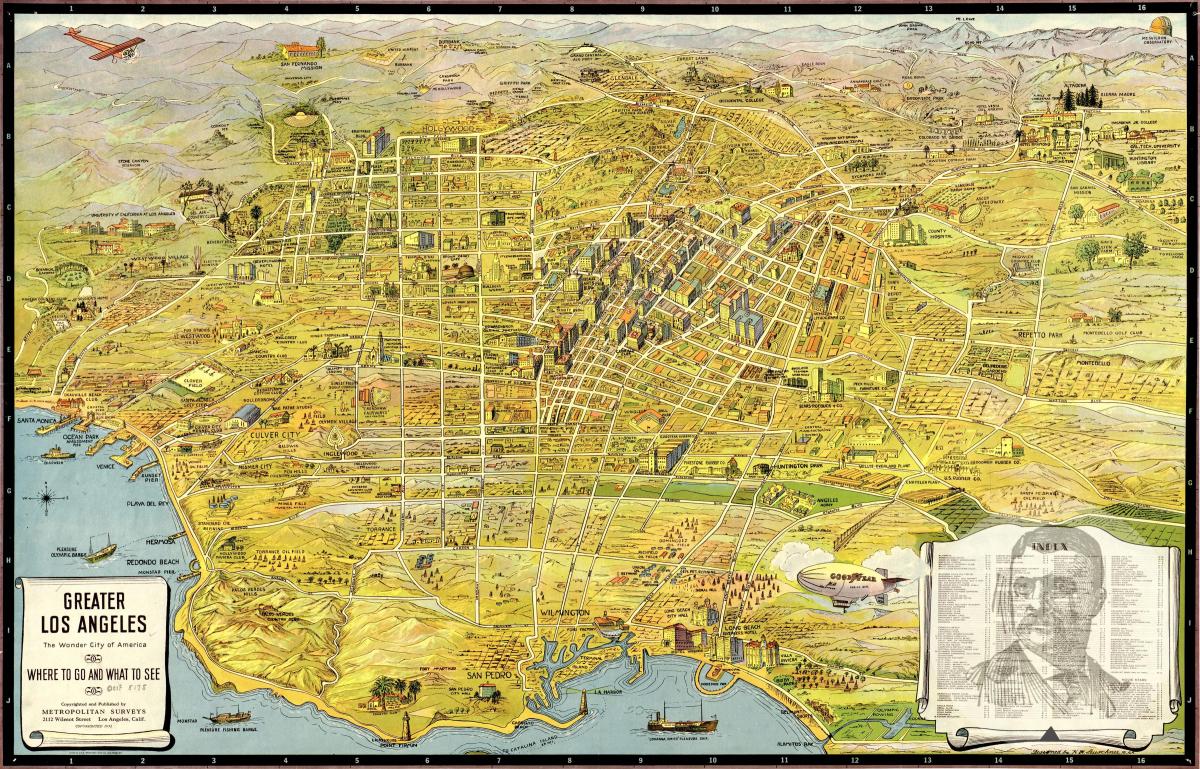 Mapa antigo de Los Angeles